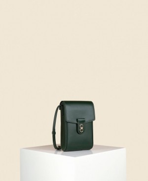 Deep Green Women's Cafuné Trunk Box Crossbody Bags | NSE2117CM