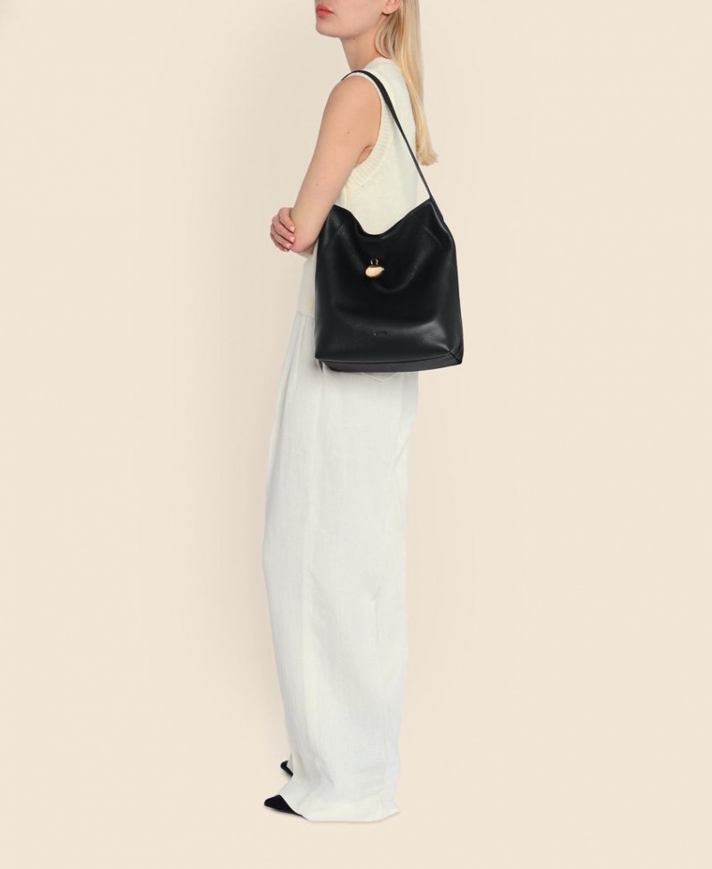 Black Women's Cafuné Drop Hobo Tote Bags | NHA10010FW