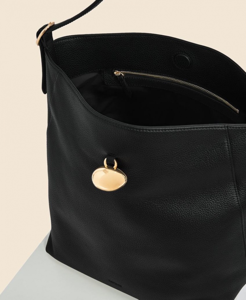 Black Women's Cafuné Drop Hobo Tote Bags | NHA10010FW