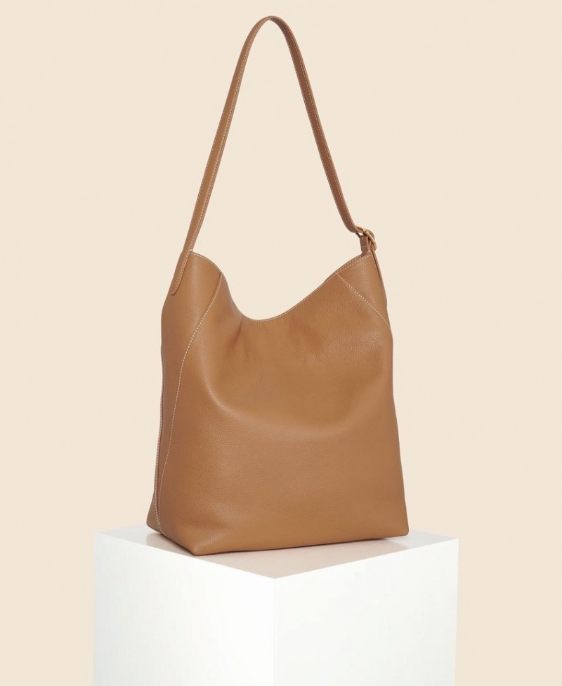 Brown Women's Cafuné Drop Hobo Tote Bags | PUH7614XG