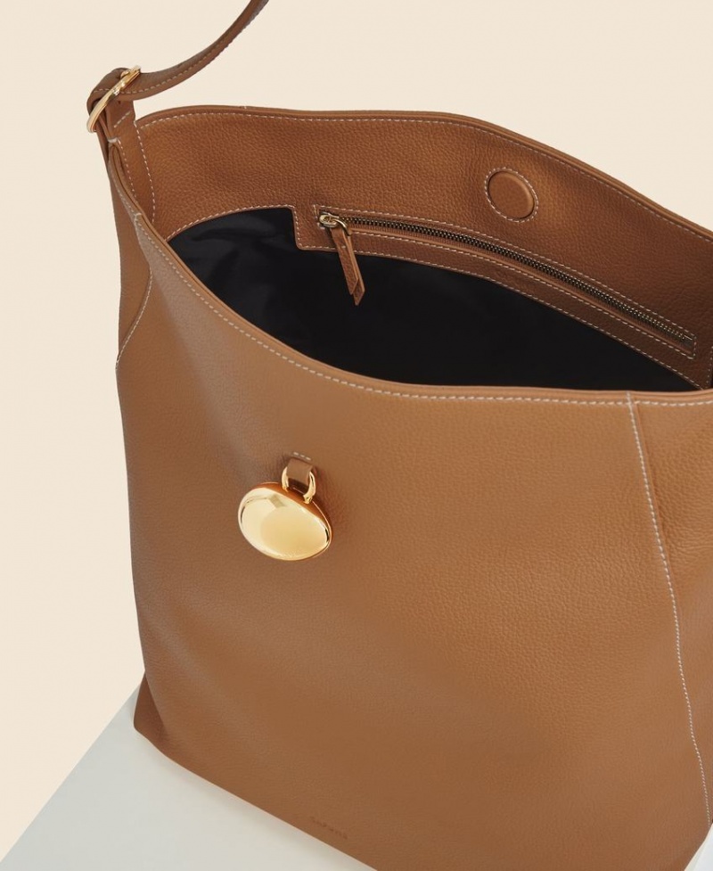 Brown Women's Cafuné Drop Hobo Tote Bags | PUH7614XG