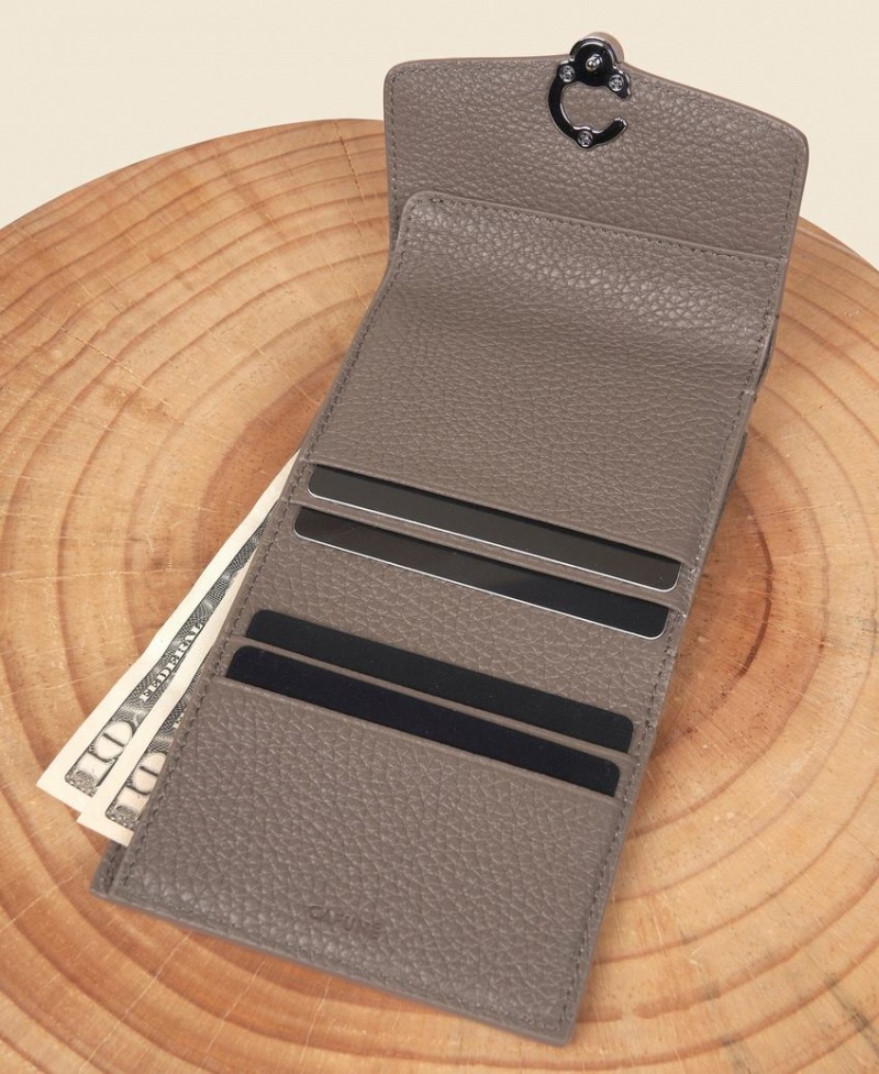 Grey Brown Women's Cafuné Double-C Wallets | NFP4715LD