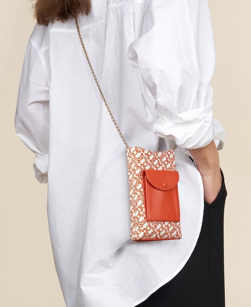 Orange White Women's Cafuné Camber Sling Phone Bag | TXP4791GH